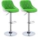 Happiq Barkrukken - Set van 2 - Groen - Kunstleer - Verstelbaar in Hoogte - Met Rugleuning - Zithoogte 60-82 cm