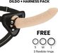 Delta Club - Toys Harnas + Dong Flesh Silicone 23 Cm -O- 4.5 Cm