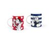 Excelsa Popeye & Olivia Set van 2 porseleinen mok, blauw en rood