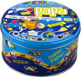 Paper dreams Papa snoeptrommel/bewaarblik - Metaal - Multi - D14 x H7,5 cm