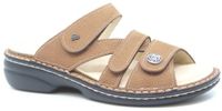 Finn Comfort VENTURA-S - Wijdte H Cognacbruin Nubuck Slides Vrouwen Maat 39