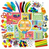 JOYA CREATIVE Boîte de loisirs créatifs - Lot de loisirs créatifs de plus de 1000 pièces pour enfants - Loisirs créatifs pour enfants et filles - Boîte de loisirs créatifs avec papier, paillettes, mousse, pompons et livre d'inspiration - Set de loisirs créatifs 3+