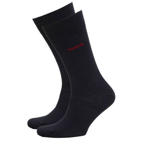HUGO sokken met logo - set van 2 donkerblauw