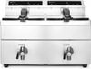 HENDI Inductiefriteuse – Dubbele capaciteit – Nauwkeurige temperatuurregeling – 16L – Roestvast staal