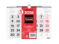 Finocam Wandkalender met grote cijfers 2026, maandoverzicht, januari - december (12 maanden), kalender 2026, neutrale maandplanner - Spaans