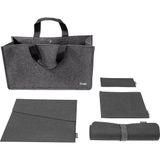 Sigel Bundle Desk Sharing Bag L Notebook Case Organizer Set Desk Mat Tas voor accessoires Donkergrijs