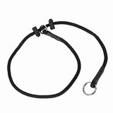DINGO GEAR hond choke kraag handgenaaid sterk polypropyleen gevlochten koord twee begrenzers waterdichte choker voor K9 training IGP agitatie bijt werk gehoorzaamheid S - zwart (S04047)
