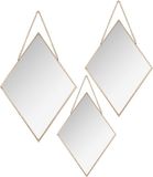 Merkloos Set van 3 Wandspiegels Mylia Goud