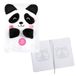 Idena 12106 - Notitieboekje A5 gelinieerd, Pluizige Panda, 80 vel, 80 g/m² in wit, met lint en pluche lint