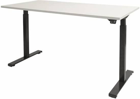 Dextro Zit Sta Bureau - Dextro Basic T-poot EV ZS 120x80 krijtwit 25mm-zwart frame