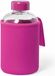 Merkloos / Sans marque Glazen waterfles softshell bescherm hoes - roze - 600 ml