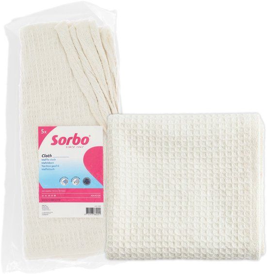 Sorbo Wafeldoeken - Set van 5 - Pluisvrij & Super Absorberend - Keuken & Schoonmaakdoek