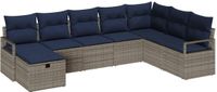 vidaXL Bankstel 8-zits Grijs Polyrattan