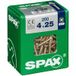 Spax Vis à bois tête plate 4 mm x 25 mm Acier/Zinc Jaune 200 pièces