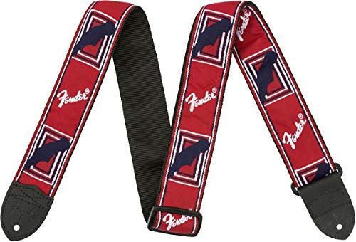 Fender Monogrammed Strap, Red/Black/Blue