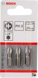 Bosch 2607001506 Bits 3ST PH Kruisjes. Bit Gr.0 x H 25 mm PH2. 25 mm, 3 Stück