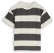 Tom Tailor - T-shirt ample à structure gaufrée - Taille 164 - rayure pulvérisée gris blanc cassé