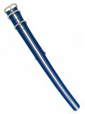 Ene Radiant Sunny Horlogeband Blauw/Wit/Zilver Unisex Textiel 23 mm