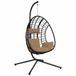 vidaXL Hangstoel met standaard Rattan en Staal Taupe
