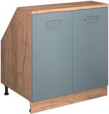 Vicco R-Line Keukenkast voor schuine wand – 80 cm met 2 deuren, kastromp 60 cm diepte Blauw-grijs