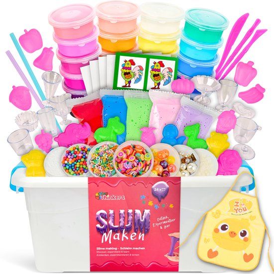 Tiny Thinkers B.V. Slijm Maken Set XL met Schort & 62 Onderdelen