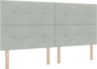 vidaXL Boxspringbed met hoofdeinde, lichtgrijs, 200 x 200 cm, fluweel
