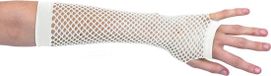 Atosa Carnaval handschoenen - filet stof - wit - vingerloos - dames - elastiek