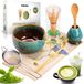 Heckermann Set de thé matcha, 8 pièces, Fuji pétrole/brun