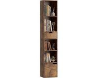 HOMCOM Boekenrek - Spaanplaat - 30L x 24B x 158H cm - Rustiek Bruin