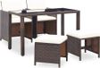 Maison Exclusive - Salon de jardin 5 pièces avec coussins, en rotin synthétique marron