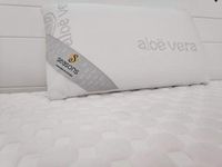 SEASONS Visco-elastisch reiskussen, 43 x 22 x 10 cm, met afneembare stretch overtrek met ritssluiting, mijtdicht en antibacterieel, stof met zilvergaren en aloë vera, gemaakt in Spanje