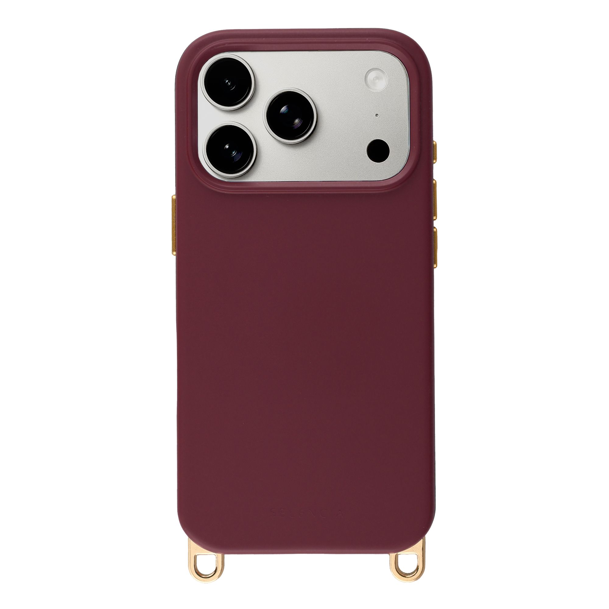 Selencia Rivièra MagSafe Backcover met afneembare haakjes Apple iPhone 17 Pro - Bold Burgundy