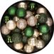 Merkloos / Sans marque Kaemingk B.V. 28x stuks kunststof kerstballen parel/champagne en donkergroen mix 3 cm