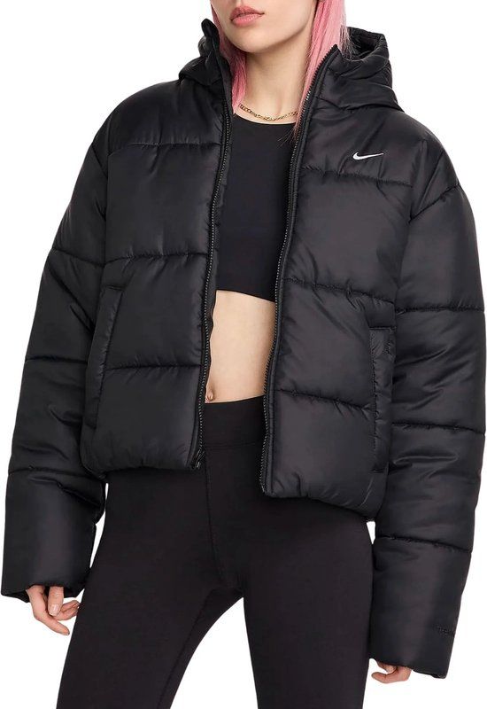Nike Sportswear Classic Puffer Winterjas Dames - Maat S - Zwart
