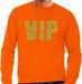 Bellatio Decorations Verkleed glitter sweater voor heren - oranje - S