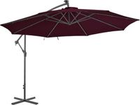 vidaXL Zweefparasol met LED-verlichting 350 cm bordeauxrood