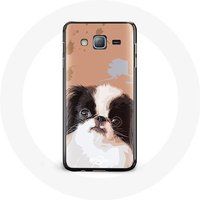 Maniacase Etui voor Samsung Galaxy J7 Japanse Spaniël zwart-wit hondenras