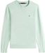 Tommy Hilfiger Pull Homme XL Vert Coton Col Rond Manches Longues Uni Coupe Regular Casual
