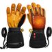 Exclusky Verwarmde handschoenen voor heren en dames, leer, waterdicht, USB-verwarmde handschoenen, winter, fietsen, skiën, 3 instelbare temperatuurniveaus (M/L/XL/XXL)