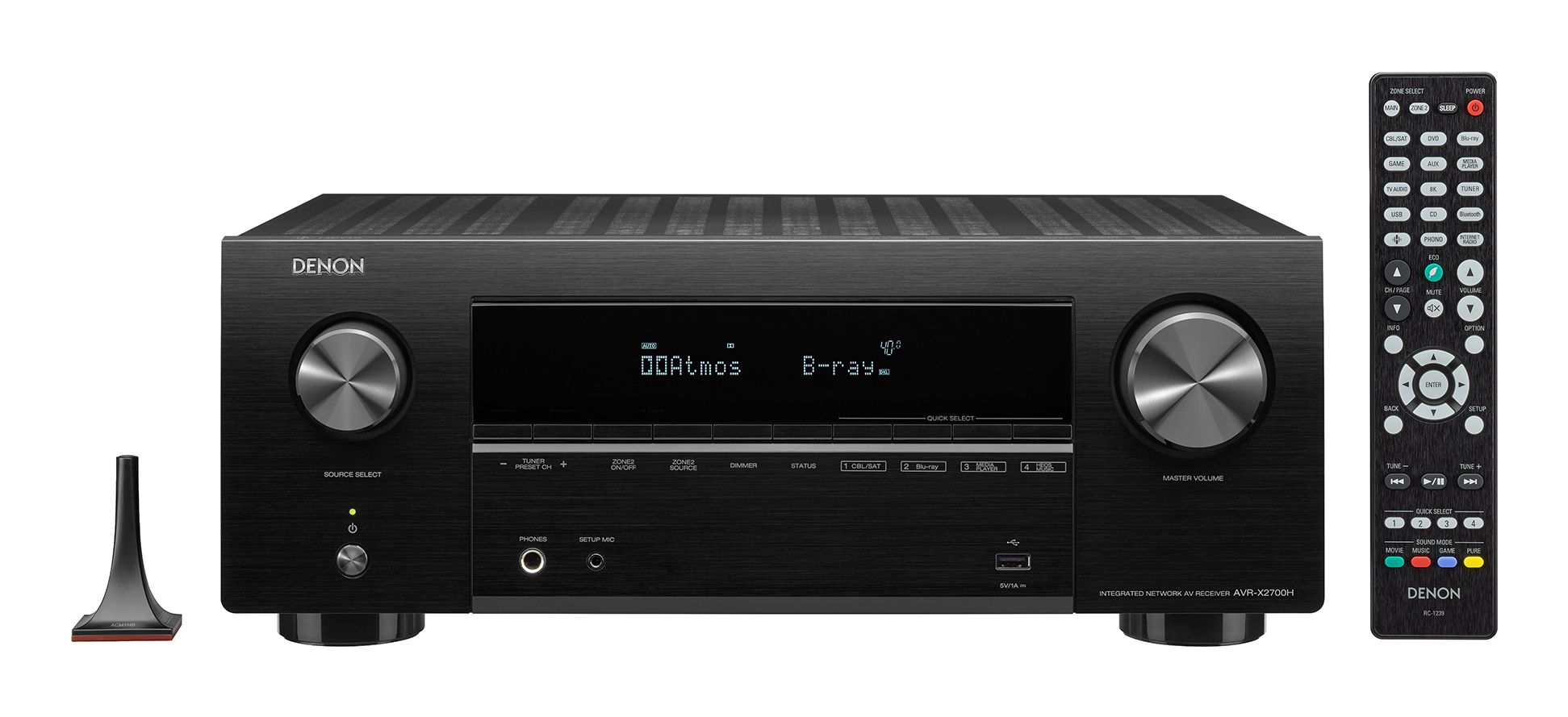 Denon AVR-X2700H AV Receiver - 7.2 Channel - 95W per Channel - Black/Silver