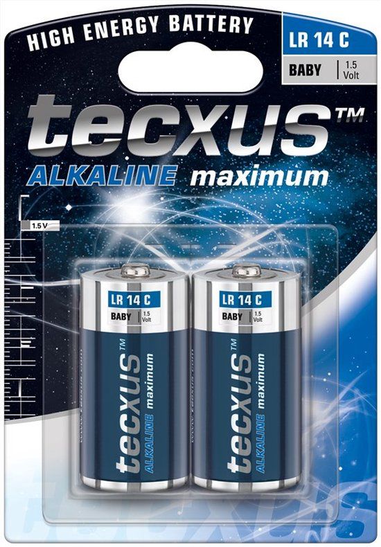 Tecxus LR14 C Alkaline Batterij 1.5V 6200 mAh (2 stuks)
