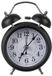 Izoxis Retro wekker - zwart - led achtergrondverlichting - D8 cm - metaal