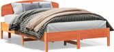 Maison Exclusive Lit en bois massif sans matelas, brun lavé, 150x200 cm