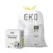 EKO Extra lange vuilniszakken met trekkoord, 30 liter, 100 zakken, extra sterk, snelle toegangsbox, perfecte pasvorm voor recyclingemmers, lekvrij, wit, maat F-1
