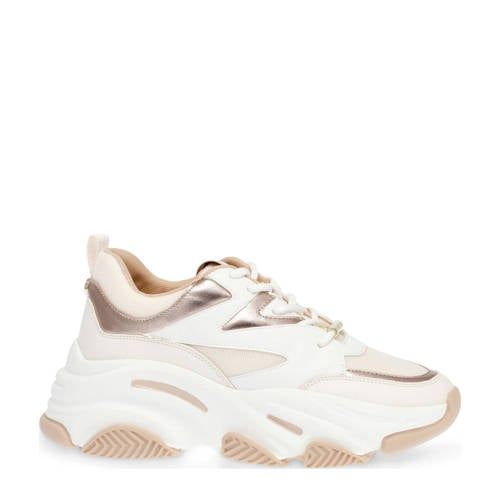 Steve Madden Progressive Chunky Leather Sneakers - Ecru/Rose Gold