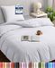 TRANKIELO® Housse de couette 135x200 cm + 1 taie d'oreiller 50x75 cm - Microfibre, Blanc, 2 pièces