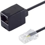 1aTTack.de 1x 3,0 m - 8/4" mannelijk naar 8/4" vrouwelijk RJ45 netwerkverlengkabel, geklemde connectoren, vergulde contacten