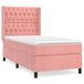 VidaXL Boxspringbed met matras, fluweel, roze, 140x200 cm