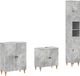 vidaXL - 3-delig - badkamerkast - set - ALKMAAR - Betongrijs - Bewerkt - hout