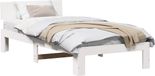 vidaXL Bedframe met hoofdeinde Wit Massief grenenhout 100 x 200 cm